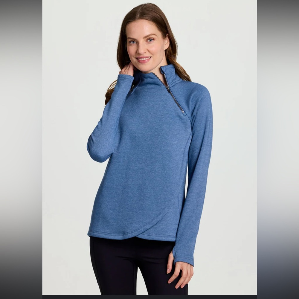 Jockey Heather Blue Zip Pullover size small
